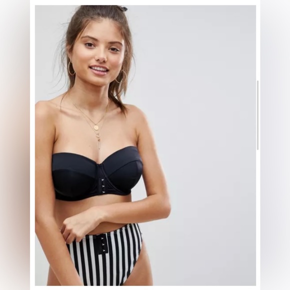 New - Never Worn - ASOS Halter Top & Boy Short Swimsuit Size 10 - Picture 2 of 8